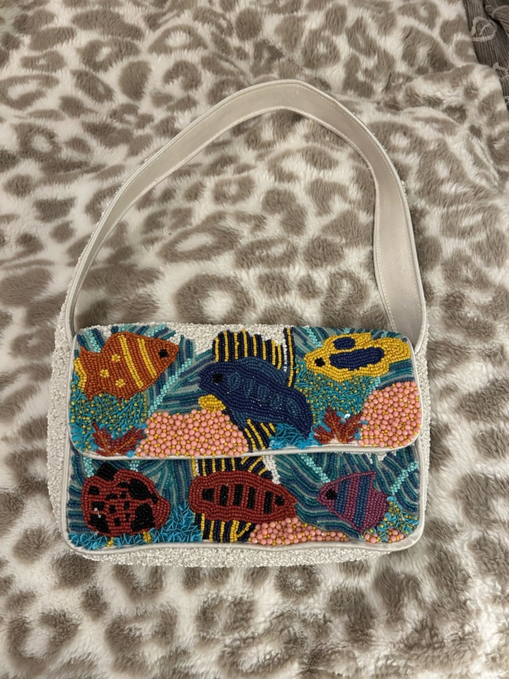 Fish beaded bag